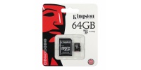 64 GB Speicher Micro SD Karte Kingston + SD Adapter, KLASSE 10